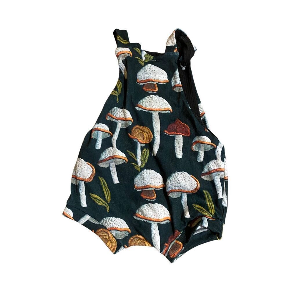 XO Aria baby green mushroom print Romper 18/24 months